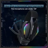 Audífonos gamer ONIKUMA GT826 inalámbricos tri-modo Bluetooth 5.3 con micrófono desmontable e iluminación RGB - 5