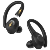 Audífonos inalámbricos TWS deportivos Bluetooth con estuche de carga y gancho de ajuste - 1