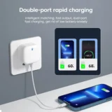 Cargador de pared USB-C 20W con carga rápida Power Delivery PD y QC3.0 - 5