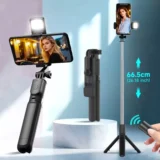 Selfie stick A37 con trípode luz de relleno y control remoto Bluetooth - 1