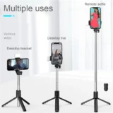 Selfie stick A37 con trípode luz de relleno y control remoto Bluetooth - 4