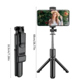 Selfie Stick Z14 Pro con trípode telescópico y luz de relleno LED - 3