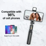 Selfie Stick Z14 Pro con trípode telescópico y luz de relleno LED - 4