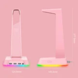 Soporte base para audífonos gamer ONIKUMA con iluminación RGB y puertos USB - 3