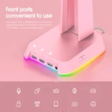 Soporte base para audífonos gamer ONIKUMA con iluminación RGB y puertos USB - 4