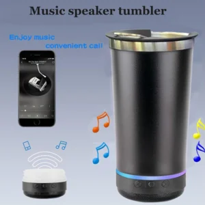 Vaso térmico de acero inoxidable con parlante Bluetooth integrado y abridor de botellas - 2