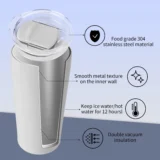 Vaso térmico de acero inoxidable con parlante Bluetooth integrado y abridor de botellas - 3